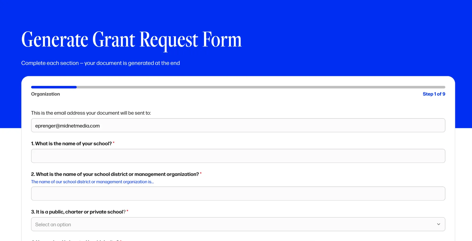 Picture of grant proposal generator