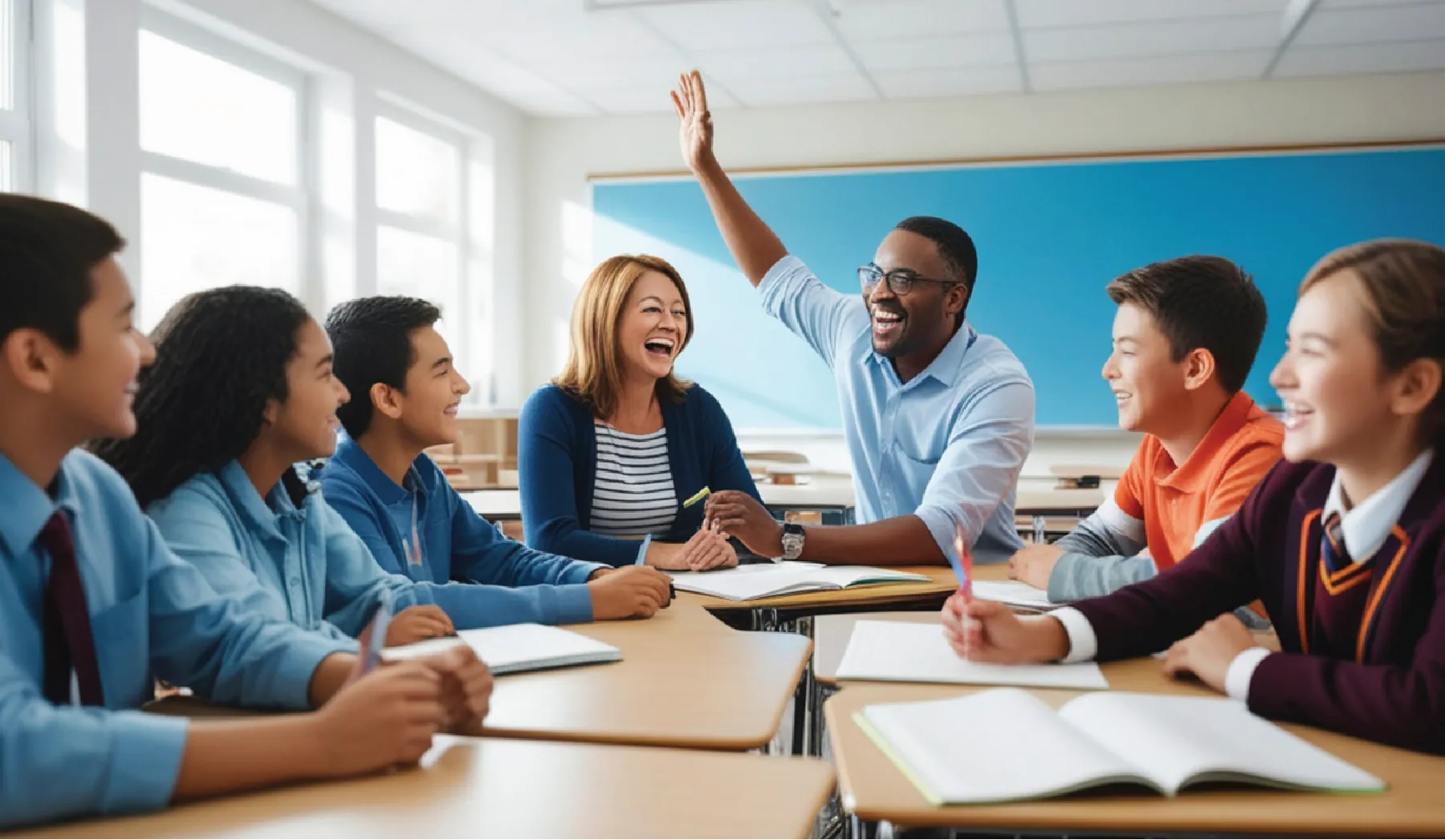 Image of teachers and students